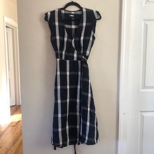 Reformation Plaid Wrap Dress